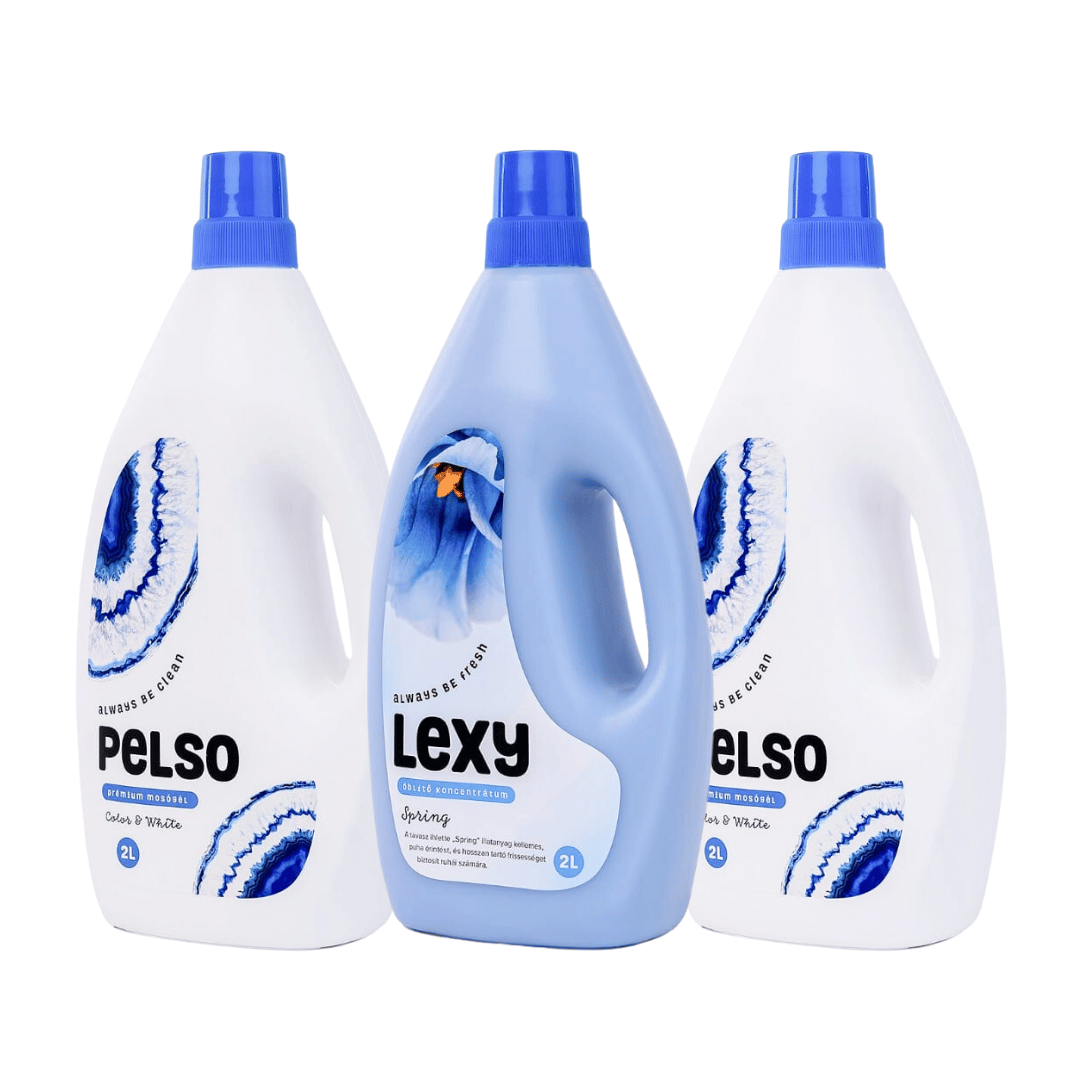 Pachet cu 2x Detergent Pelso Color & White 2L + 1x Balsam rufe Lexy Spring 2L