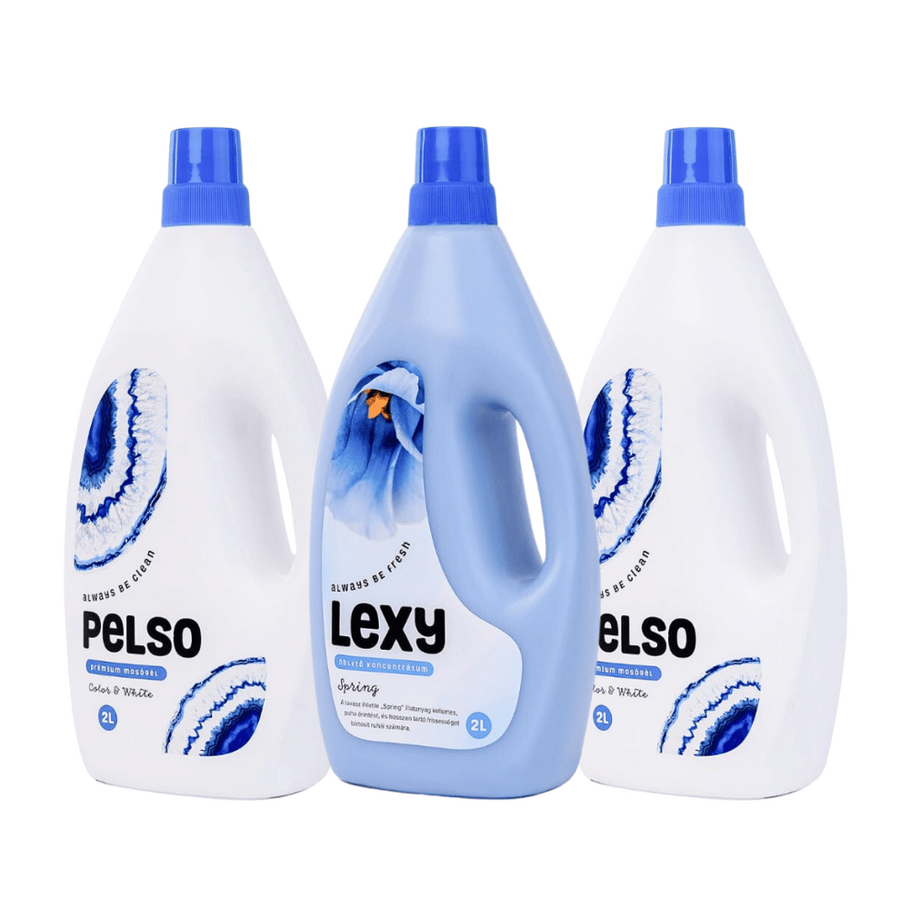 Pachet cu 2x Detergent Pelso Color & White 2L + 1x Balsam rufe Lexy Spring 2L