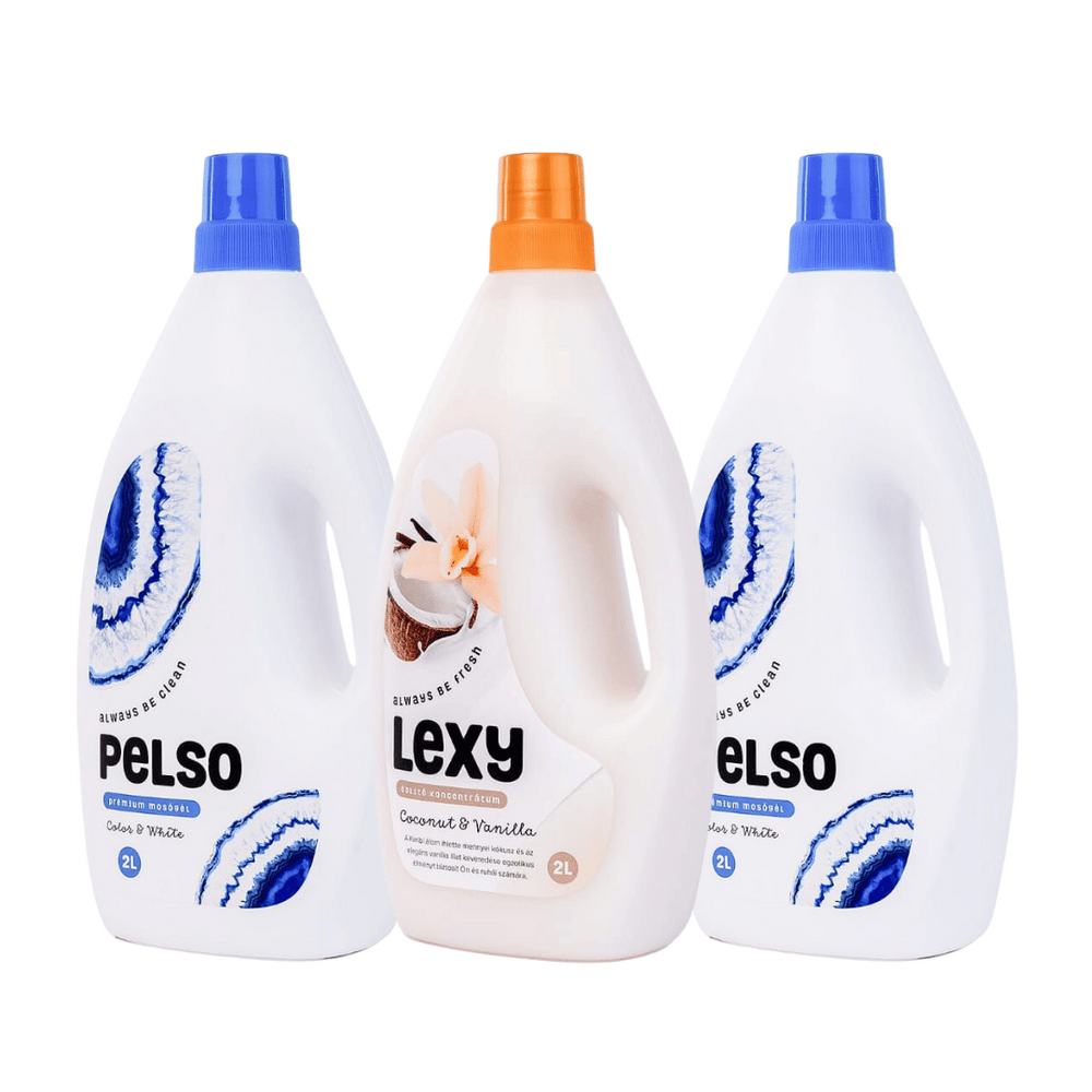 Pachet cu 2x Detergent Pelso Color & White 2L + 1x Balsam Lexy Coconut Vanilla 2L