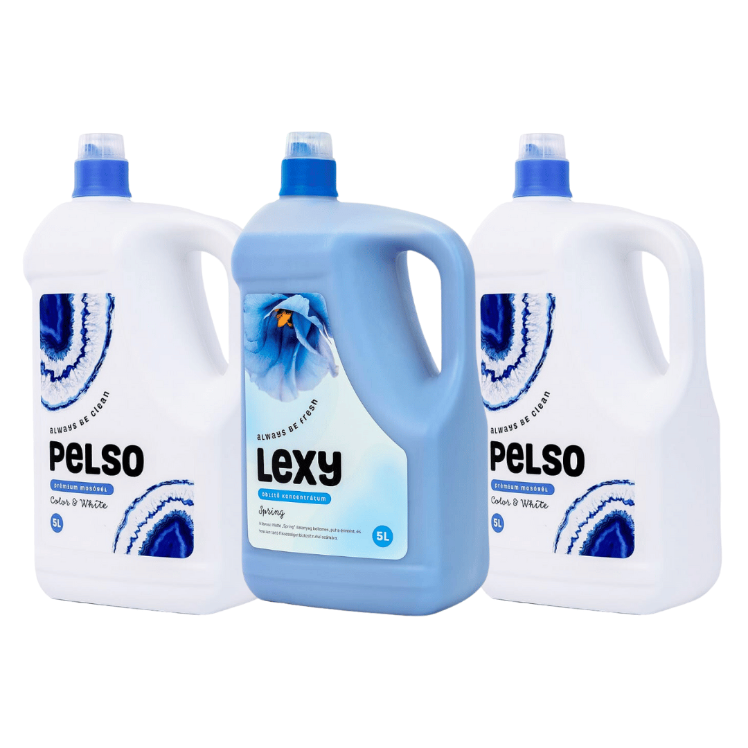 Pachet cu 2x Detergent Pelso Color & White 5L + 1x Balsam rufe Lexy Spring 5L